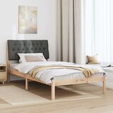 vidaXL Posteljni okvir z oblazinjenim vzglavjem Rjava 100 x 200 cm | Shoptok.si