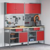 vidaXL Set od 6 Crveno i sivo Čelik Velik Panel za alat na zidu Cijene