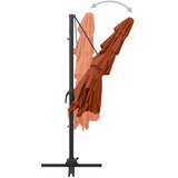  Vrtni suncobran s 4 razine i stupom 250 x 250 cm terakota | shoptok.hr