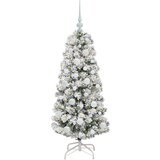 vidaXL Umetno Zložljivo Božično Drevo Zelena in bela 120 cm PVC | Shoptok.si