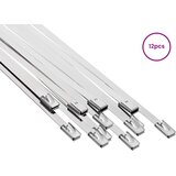  Veza za kabel 12 kom. 4,6 x 200 mm Srebrna | shoptok.hr
