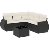 vidaXL 6-dijelni set vrtnih sofa s jastucima crni od poliratana | shoptok.hr