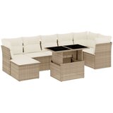 Maison Chic Seti vrtnega pohištva - Vrtna garnitura - Vrtni pohištvo set 8-delna z blazinami bež poli ratan, (21799128) | Shoptok.si