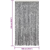  Zastor protiv muha sivi i crno-bijeli 100 x 230 cm od šenila | shoptok.hr