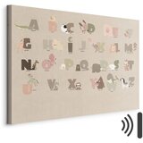  Slika - Alphabet at the Zoo - Joyful Animals and Their Names on a Beige Background 120x80 Akustična | shoptok.hr
