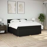 vidaXL Krevet s oprugama i madracem crni 200x200 cm od tkanine | shoptok.hr