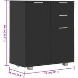  Komoda visoki sjaj crna 71x35x80 cm od konstruiranog drva | shoptok.hr