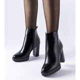 Gemre Black insulated ankle boots on a high block heel Mulini Cijene