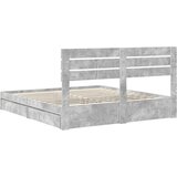  Krevet s od storage s uzglavljem Betonski sivi 180 x 200 cm | shoptok.hr