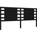  Okvir za krevet s uzglavljem crni 200 x 200 cm od masivnog drva | shoptok.hr