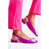 PA2 Suede Ballerinas On High Heels With Decoration Dark Pink Elena | Shoptok.si