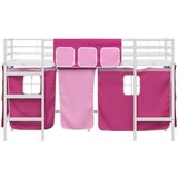  Krevet na kat za djecu s zavjesama Bijela i roza 75 x 190 cm | shoptok.hr