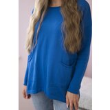 Kesi Sweater with front pockets cornflower blue | Shoptok.si