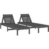  The living store ležalnik 2 kosa siv 199,5x60x74 cm trdna borovina - ležalnik, (21443998) | Shoptok.si