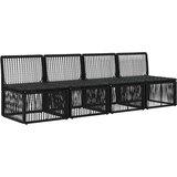  4-sjedala sofa 4 pcs 4-Broj sjedala Crna poliratan | shoptok.hr