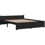  Posteljni okvir črn iz trdnega lesa 150x200 cm 5FT, (20644050) | Shoptok.si