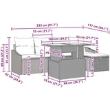 vidaXL 6-delni vrtni kavč set z blazinami svetlo siva poli ratan | Shoptok.si