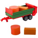  Poljoprivredni traktor sa zelenom prikolicom i sijenom crveni 62 cm | shoptok.hr