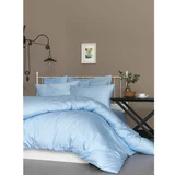 Colourful Cotton Svetlo modra enojna posteljnina iz bombažnega satena 140x200 cm –