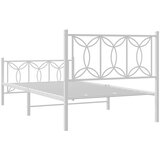 Metalni okvir kreveta uzglavlje i podnožje bijeli 100x200 cm | shoptok.hr