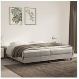  Box spring postelja z vzmetnico svetlo siva 200x200 cm žamet | Shoptok.si