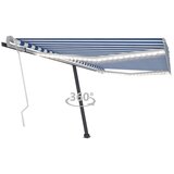 vidaXL Ročno zložljiva tenda z LED lučkami 400x300 cm modra in bela Cene