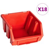  32-dijelni set kutija za pohranu sa zidnim pločama crveno-crni | shoptok.hr
