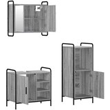  Set ormarića za kupaonicu 3 kom. Siva Sonoma 40 x 36 x 99 5 cm - Siva Sonoma Ormarić za umivaonik (1 vrata i 1 polica) + viseći | shoptok.hr