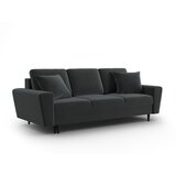 Cosmopolitan Design Temno siva žametna raztegljiva sedežna garnitura s prostorom za shranjevanje 235 cm Kyoto – | Shoptok.si