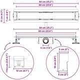  Odvod za tuš s Dječjim pokrivačem Crna 60 cm | shoptok.hr