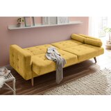 MID.YOU ZOFA S POSTELJNO FUNKCIJO, rumena tekstil, leseni material | Shoptok.si