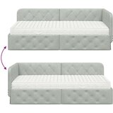vidaXL Kotna postelja z vzmetnico Svetlo siva 90 x 190 cm Žamet | Shoptok.si