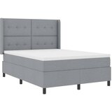  LED Box Spring Krevet Svijetlo siva 140 x 190 cm tkanina | shoptok.hr