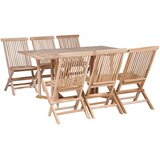  7-dijelni vrtni sklopivi blagovaonski set od masivne tikovine | shoptok.hr