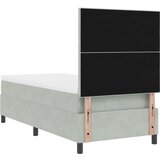 Box Spring Krevet s Madracem &amp LED Osvjetljenjem Svjetlosiva 90x200 cm Baršun | shoptok.hr
