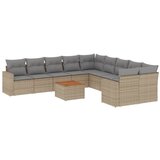 Maison Chic Seti vrtnega pohištva - Vrtna garnitura - Vrtni pohištvo set 11-delna z blazinami bež poli ratan, (21811457) | Shoptok.si
