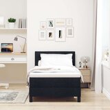  Postelja z vzmetnico z vzmetnico Črna 80 x 200 cm blago, (5000128173) | Shoptok.si