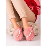 SHELOVET Pink women's slippers with heart Cene