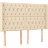  Uzglavlje krem 147 x 16 x 118/128 cm od tkanine | shoptok.hr