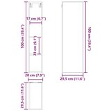 vidaXL Viseča omarica Riga Bela 20 x 29,5 x 100 cm Konstruiran les | Shoptok.si