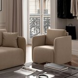 Rodier Svetlo rjav žameten fotelj Chaum – | Shoptok.si