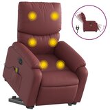  The Living Store Električni masažni stol s funkcijo vstajanja rdeče umetno usnje - Električni Masažni Naslanjač S Funkcijo Vstajanja, (21447249) | Shoptok.si