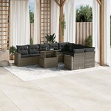 Maison Chic Seti vrtnega pohištva - Vrtna garnitura - Vrtni pohištvo set 10-delna z blazinami siv poli ratan, (21812033) | Shoptok.si