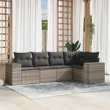 Maison Chic Seti vrtnega pohištva - Vrtna garnitura - Vrtni pohištvo set 5-delna z blazinami siv poli ratan, (21816981) | Shoptok.si
