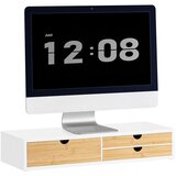 SoBuy stojalo za monitor z predalom dvigalo za mizo bela, (5000009210) | Shoptok.si