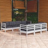  The Living Store Vrtna sedežna garnitura 8-delna z blazinami trdna borovina - Vrtna Sedežna Garnitura, (21445262) | Shoptok.si