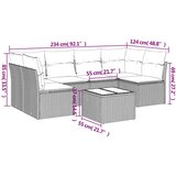  7-dijelni set vrtnih sofa od poliratana s jastucima crni Slike