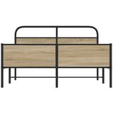 vidaXL Kovinski posteljni okvir brez vzmetnice dimljen hrast 160x200cm | Shoptok.si