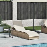 Maison Chic Zložljivi Ležalnik - Sončna ležalnik z blazino in shranjevanjem bež poli ratan, (22043355) | Shoptok.si