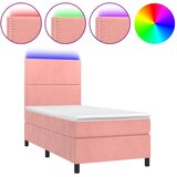  box spring s madracem LED ružičasti 80x200 cm baršunasti | shoptok.hr